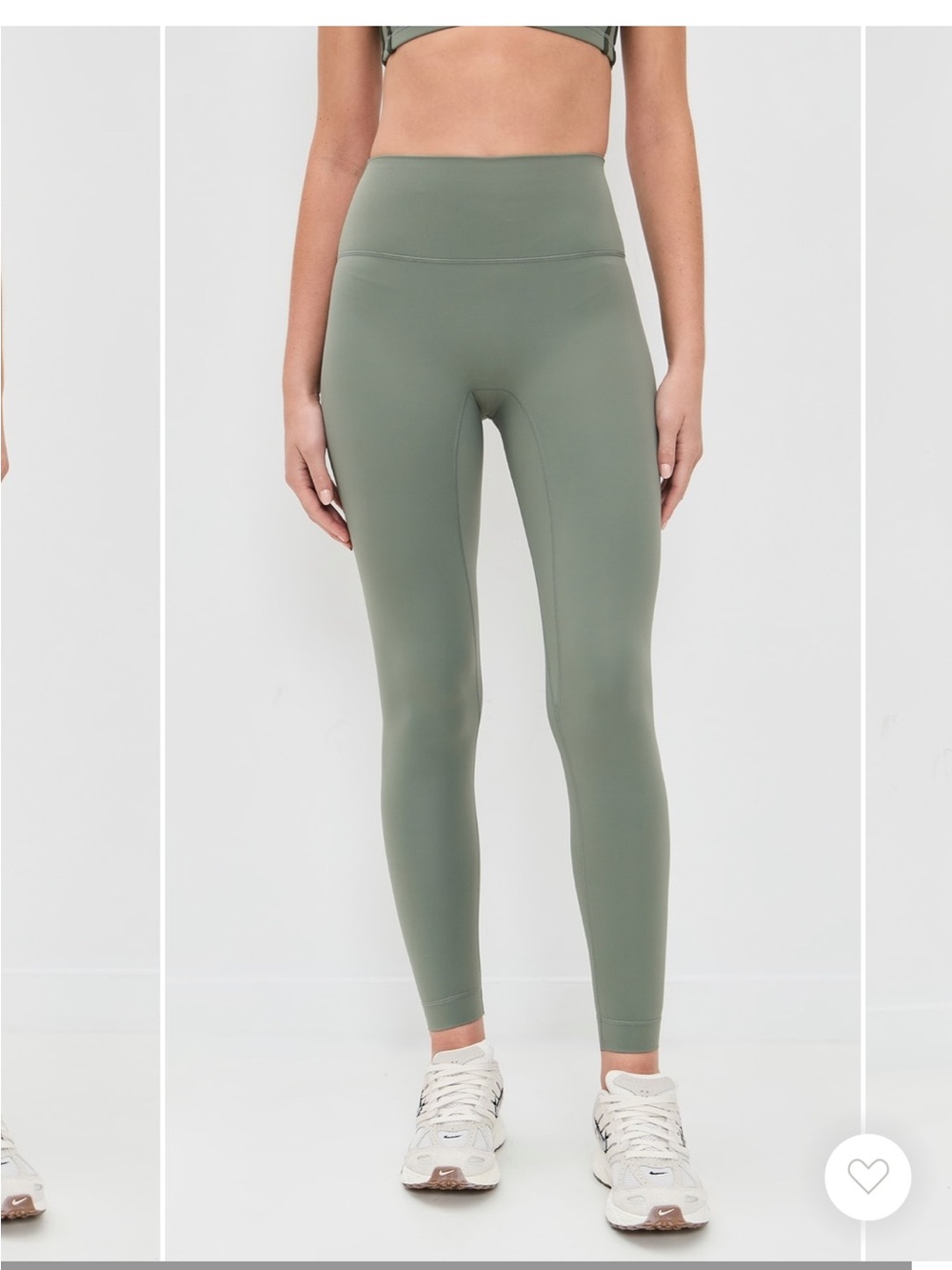 SET Active Women's  Ribbed High-Waist Leggings in Sage Green